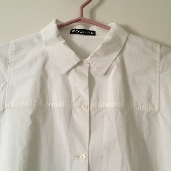 ROCHAS White Cotton Boxy Shirt 46 M - Picture 2 of 12